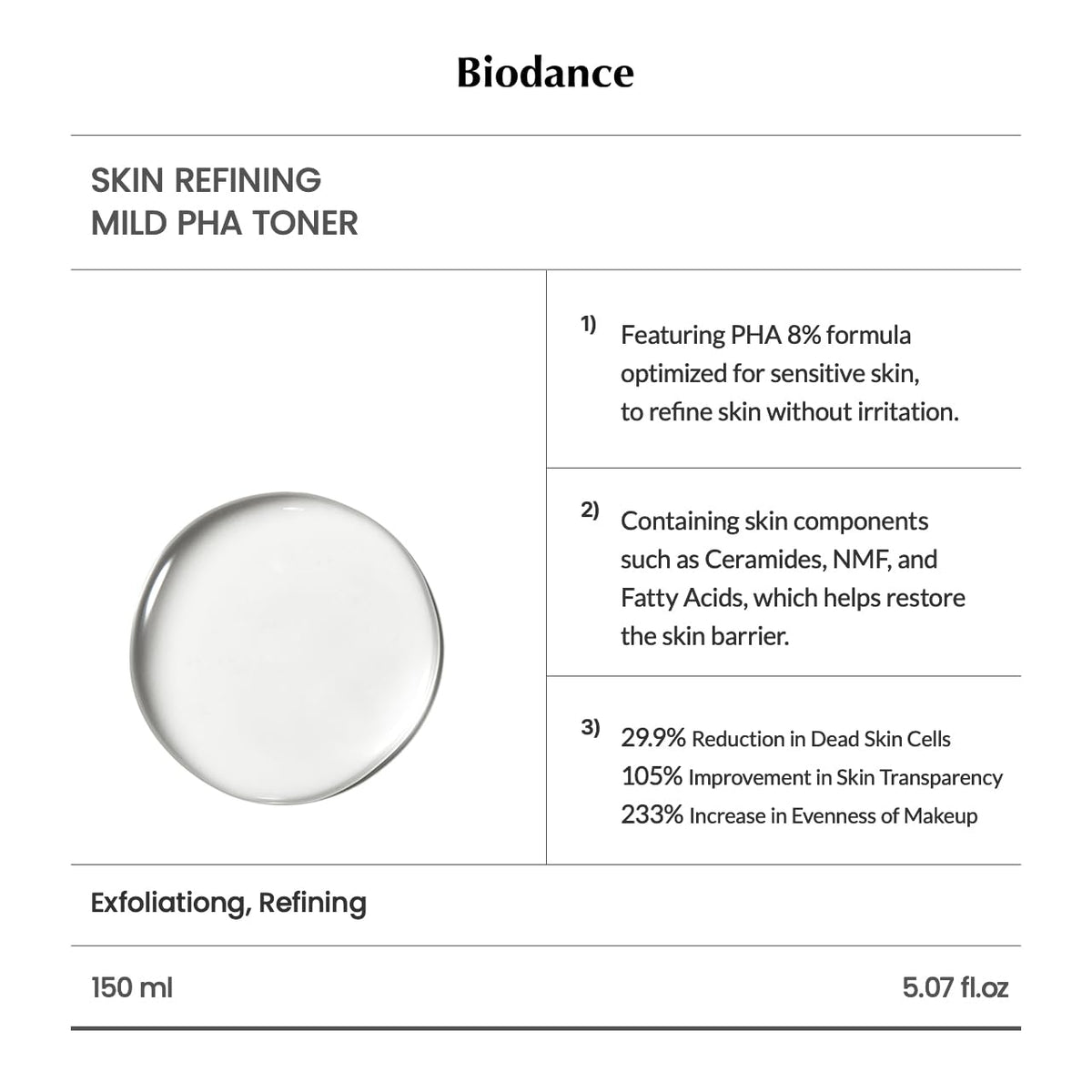 Biodance Skin Refining Mild PHA Toner 150ml