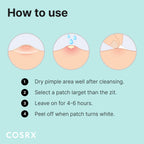 COSRX Acne Pimple Patch Absorbing Hydrocolloid Original 3 Size Patches