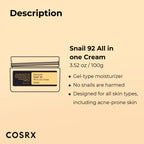 COSRX Snail Mucin 92% Face Moisturizer 100g