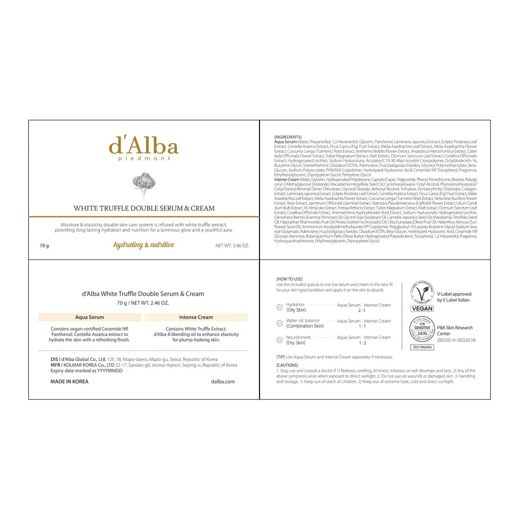d'alba Piedmont Italian White Truffle Double Serum & Cream