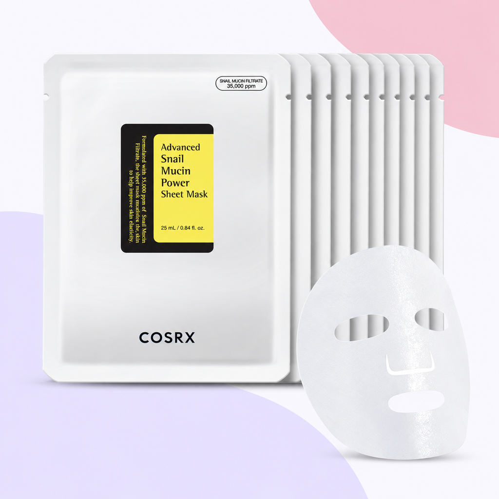 COSRX Snail Mucin Sheet Mask 10 EA with Snail Mucin Serum