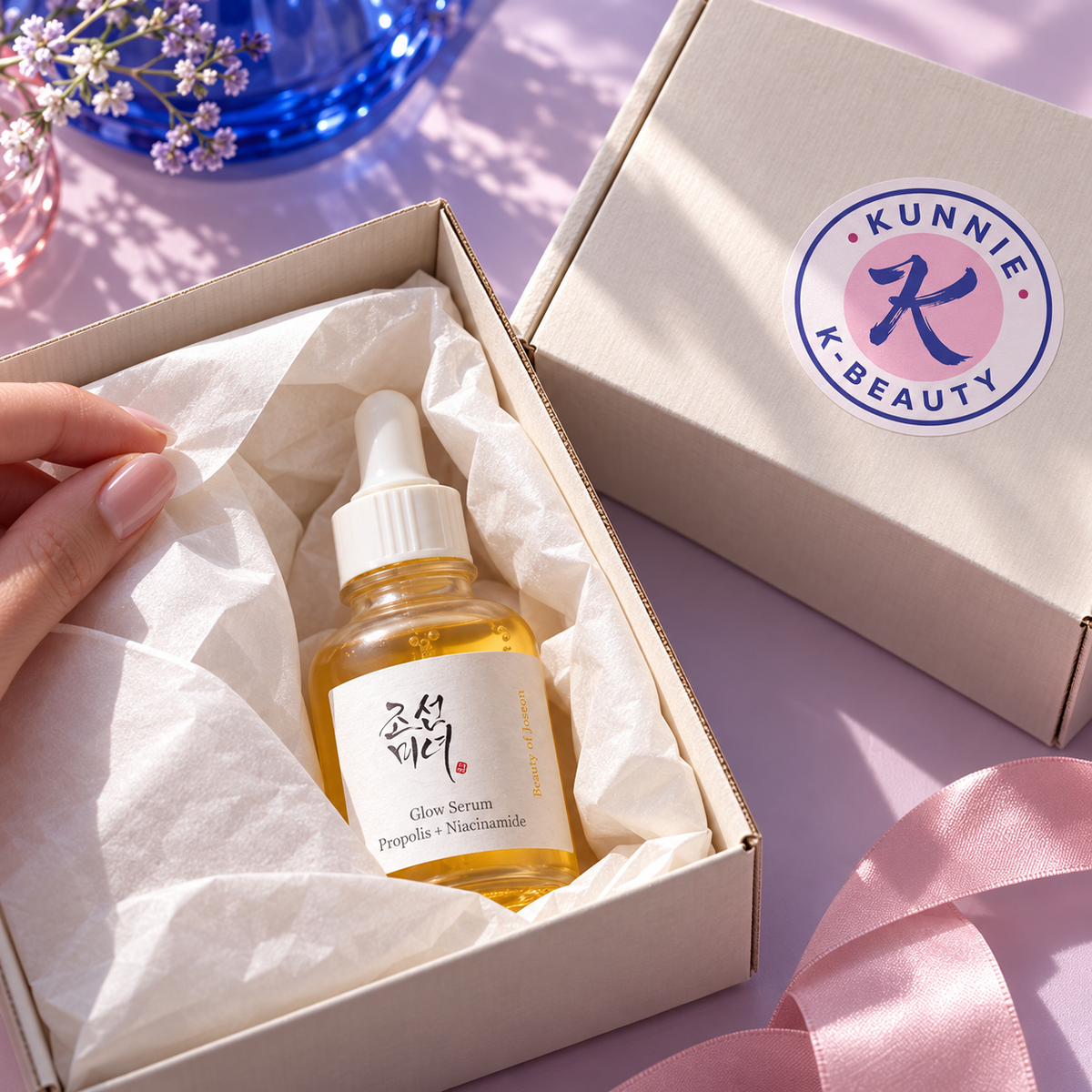 Sorgfältig verpacktes Beauty-of-Joseon-Serum in einem Kunnie-Paket